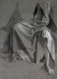 キリストのローブの研究、1508年（紙にガッシュとインク） 作： Albrecht Dürer